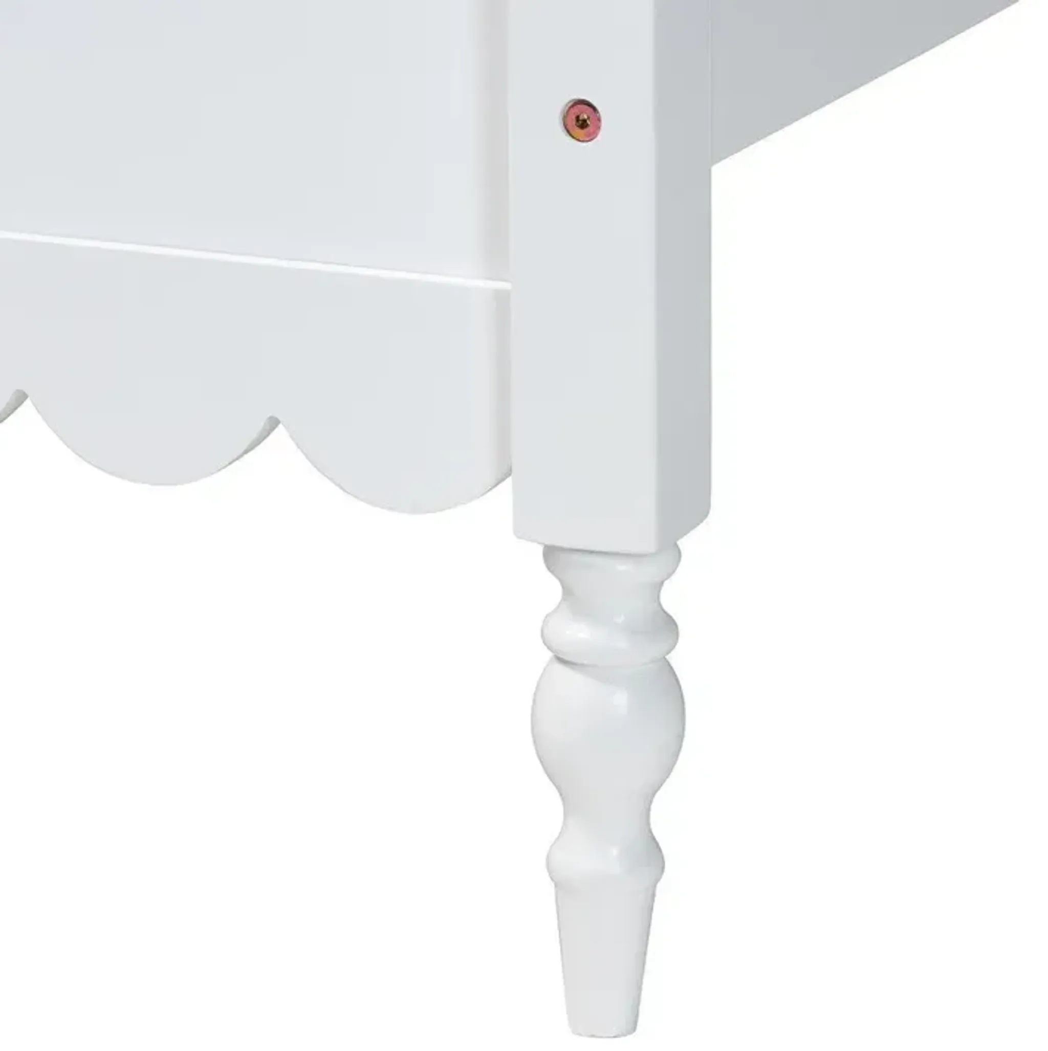 Baxton Studio Roni Modern White Wood Twin Platform Bed with Scalloped ...