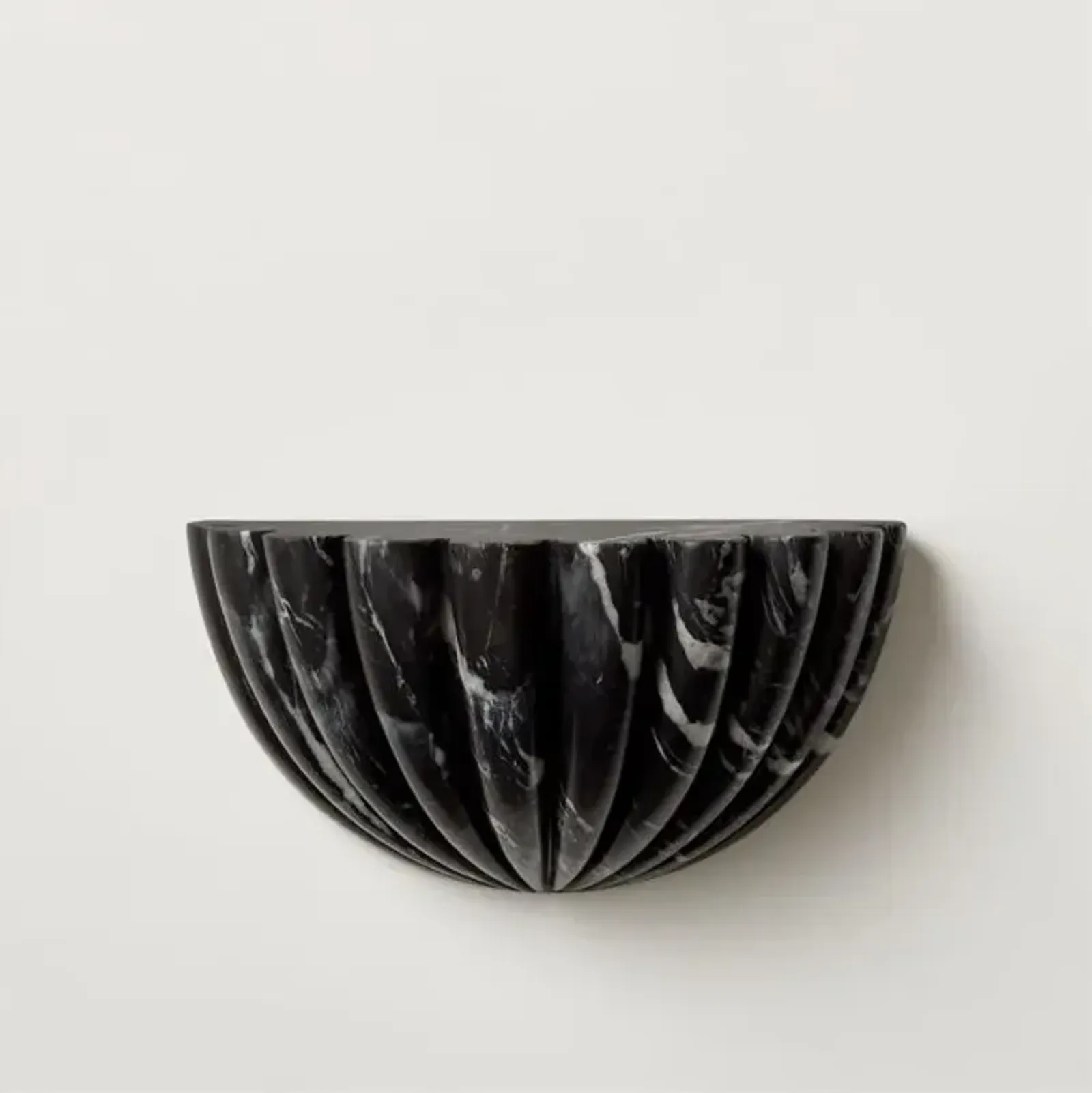 Ariel Black Marble Wall Shelf 13"