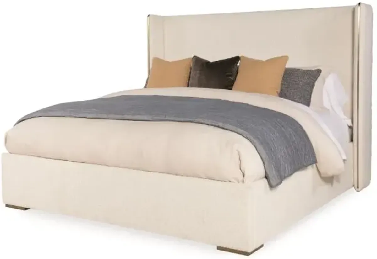 UPHOLSTERED WING BED