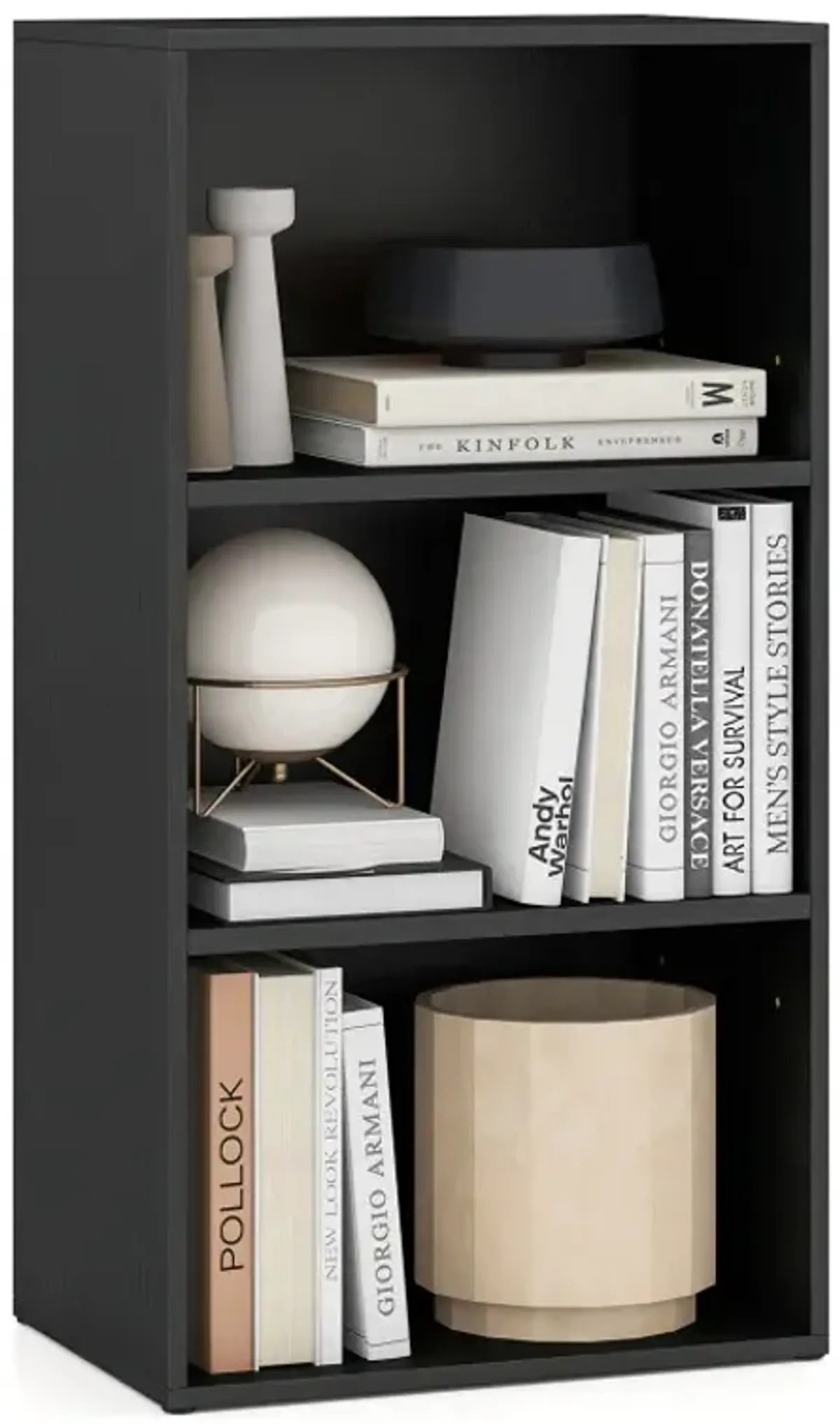 Set of 2 3-Tier Cube Bookcase with Adjustable Shelves for Home Office