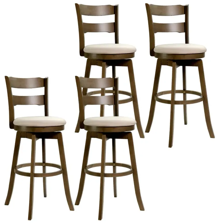 30.5 Inch Swivel Barstools Set of 2/4 with Backrest & Upholstered Seat