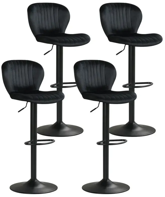 Adjustable Counter Height Chairs Set of 4 with Velvet Upholstered Backrests