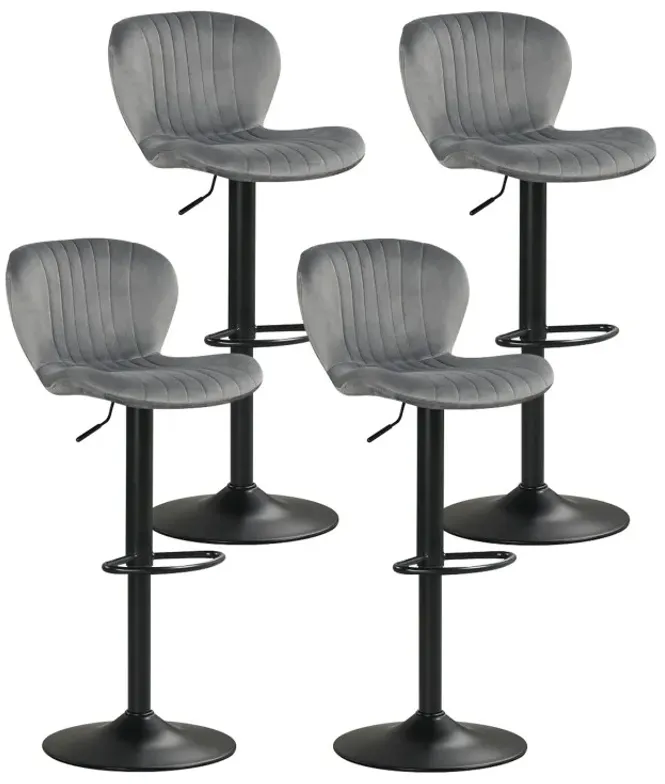 Adjustable Counter Height Chairs Set of 4 with Velvet Upholstered Backrests