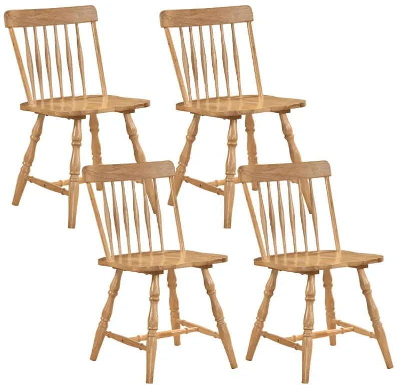 Windsor Dining Chairs Set of 4 with Curved Spindle Back
