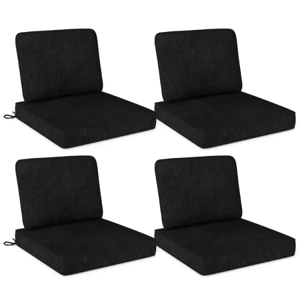 Set of 4 Outdoor Patio Cushion Set with Removable Covers