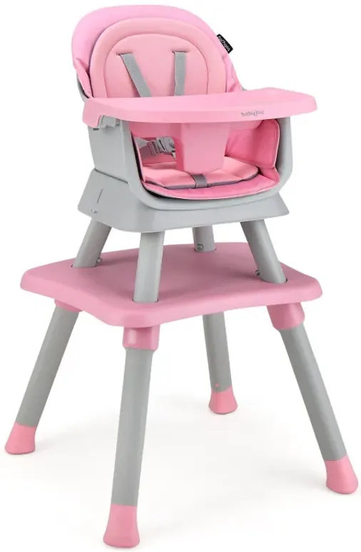 8-in-1 Convertible Baby High Chair with Adjustable Removable Tray