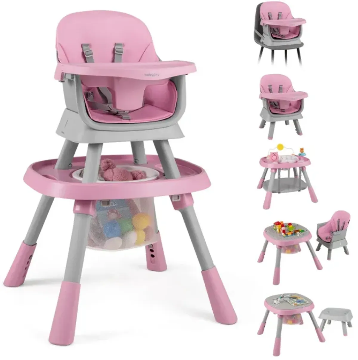16-in-1 Baby High Chair with Activity Center and Booster Seat for Babies and Toddlers