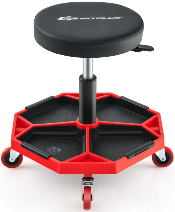 330 LBS Capacity Pneumatic Rolling Mechanic Stool with Padded Seat