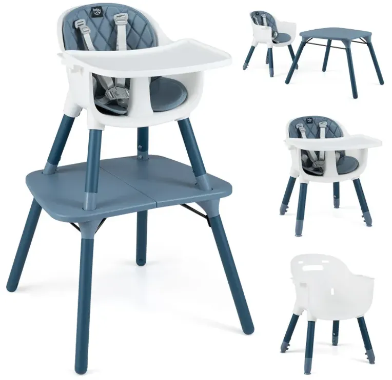 4-in-1 Baby Convertible Toddler Table Chair Set with PU Cushion