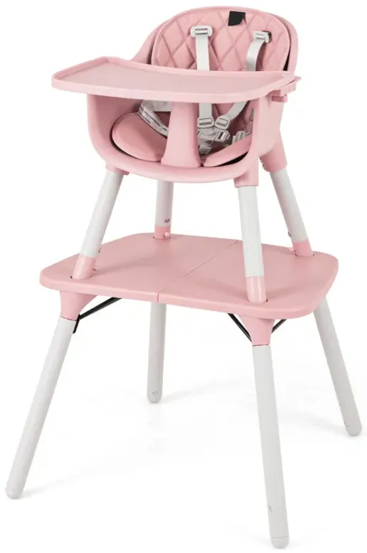 4-in-1 Baby Convertible Toddler Table Chair Set with PU Cushion