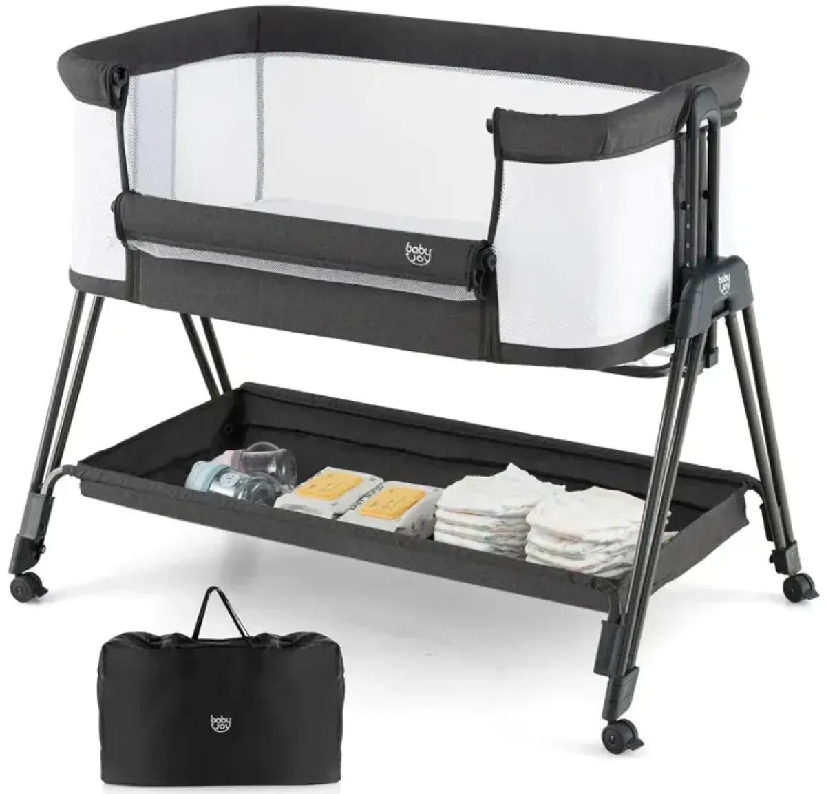 Portable Bedside Sleeper for Baby with 7 Adjustable Heights