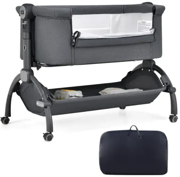 3-in-1 Baby Bassinet with Double-Lock Design and Adjustable Heights