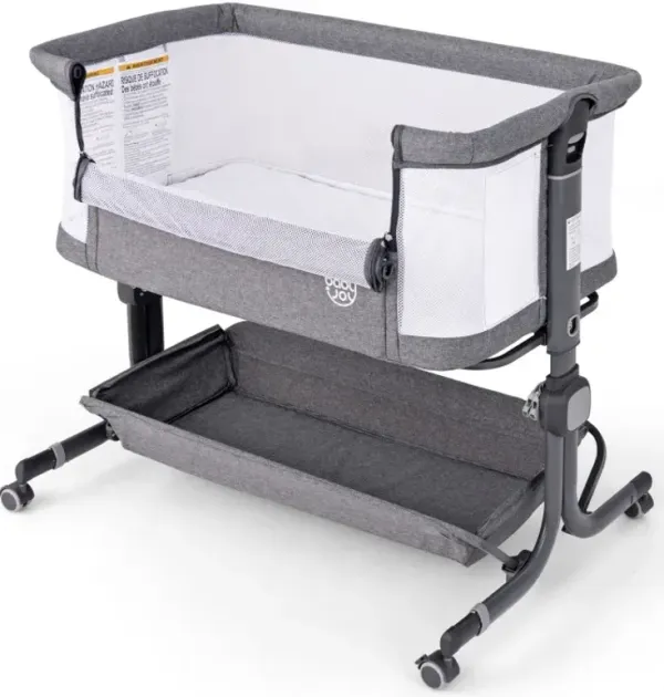 Baby Bassinet Bedside Sleeper with 6-Level Adjustable Height