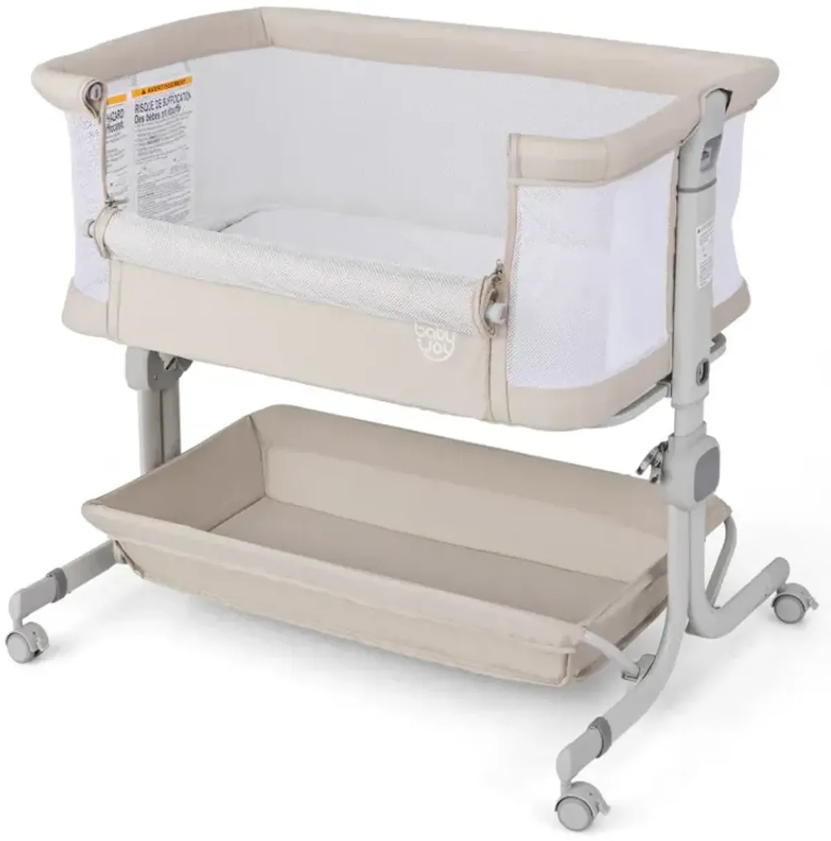 Baby Bassinet Bedside Sleeper with 6-Level Adjustable Height