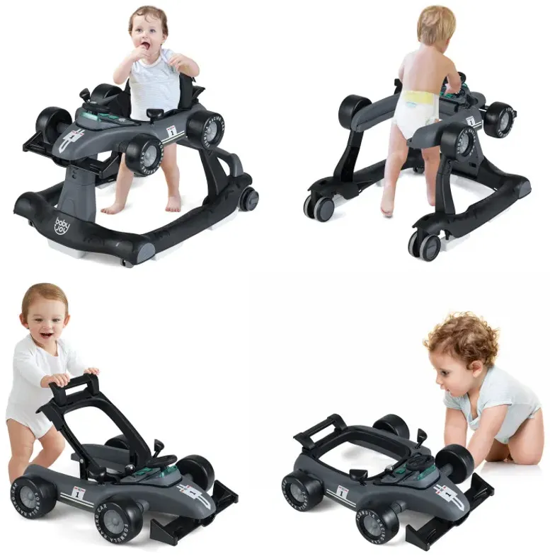 4-in-1 Foldable Activity Push Walker with Adjustable Height