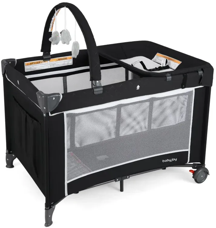 3-in-1 Portable Baby Crib and Playpen with Changing Table