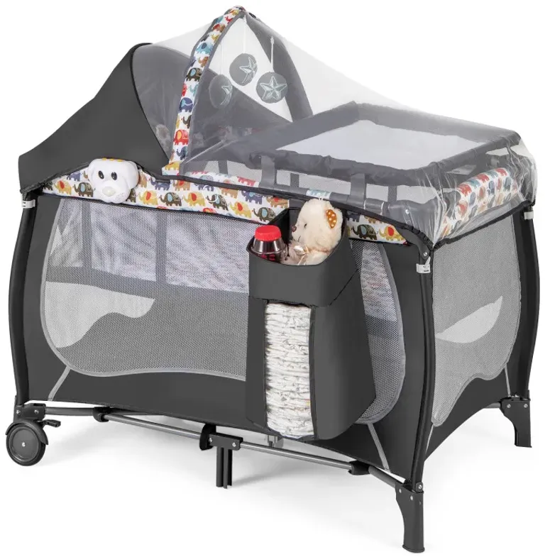 4 in 1 Portable Baby Nursery Center with Net and Music Box