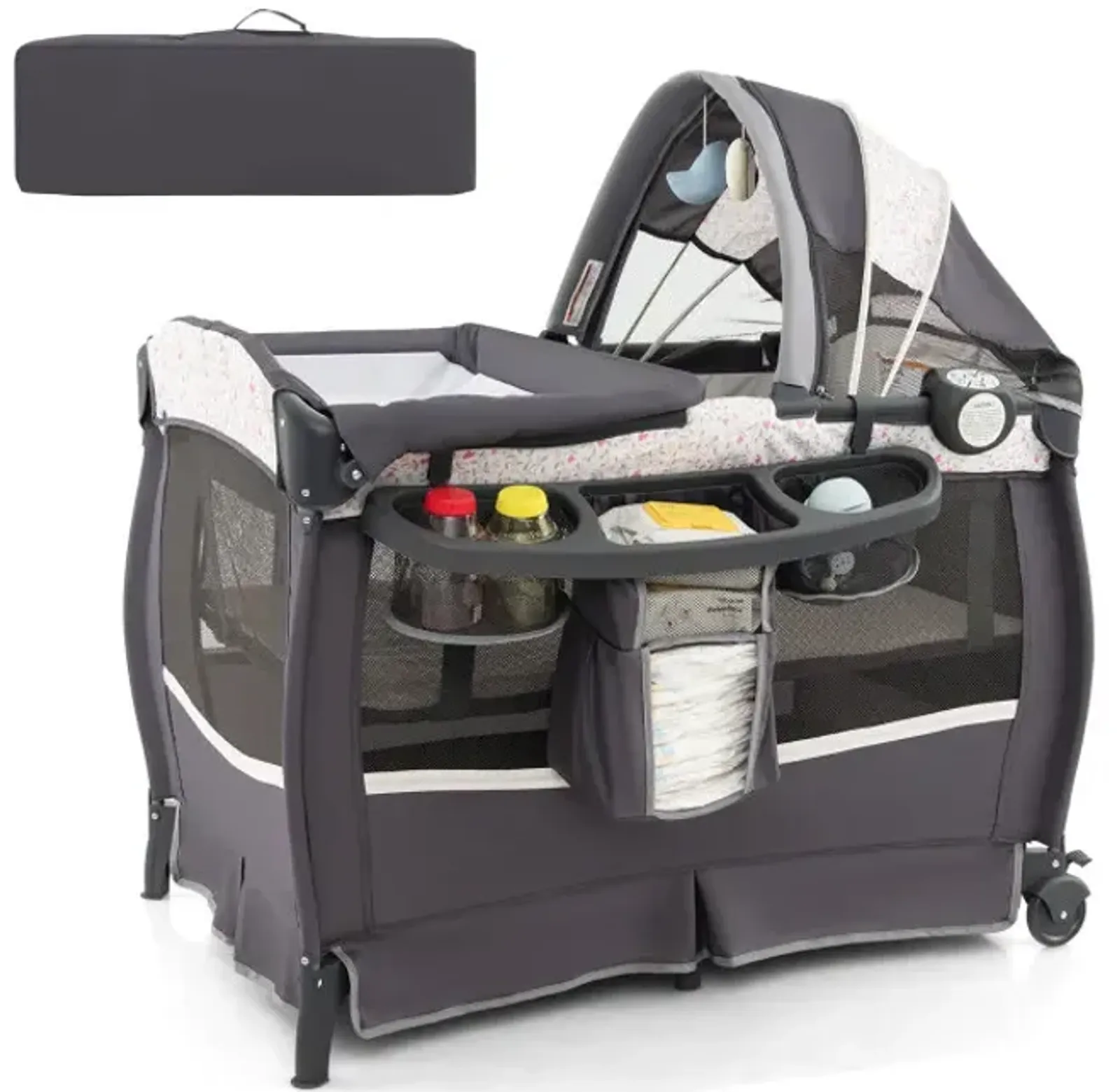 4 in 1 Portable Pack and Play Baby Nursery Center with Bassinet (BE10036SH)