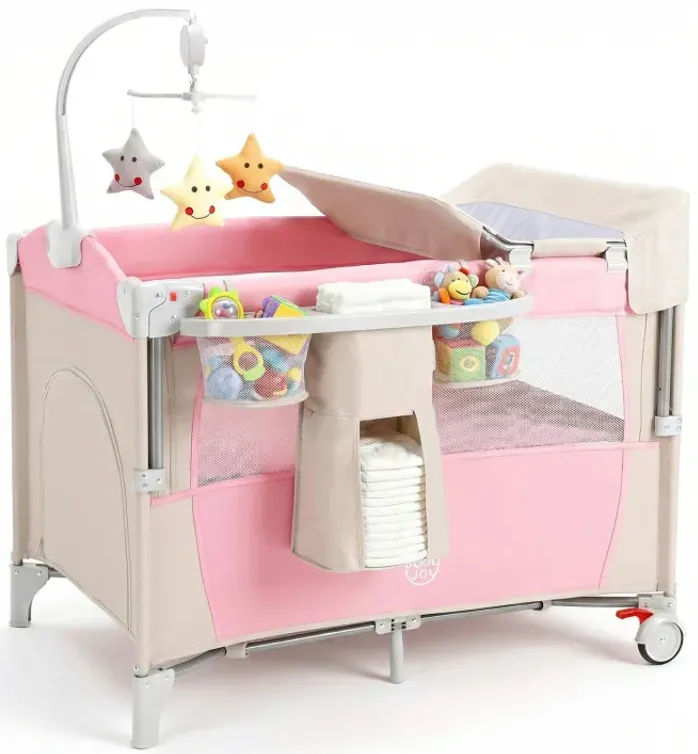 5-in-1 Portable Baby Beside Bassinet with Diaper Changer