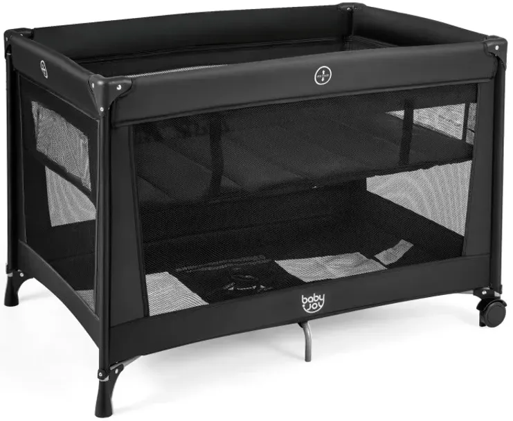 Portable Baby Playard Folding Travel Crib for Infants with Soft Mattress