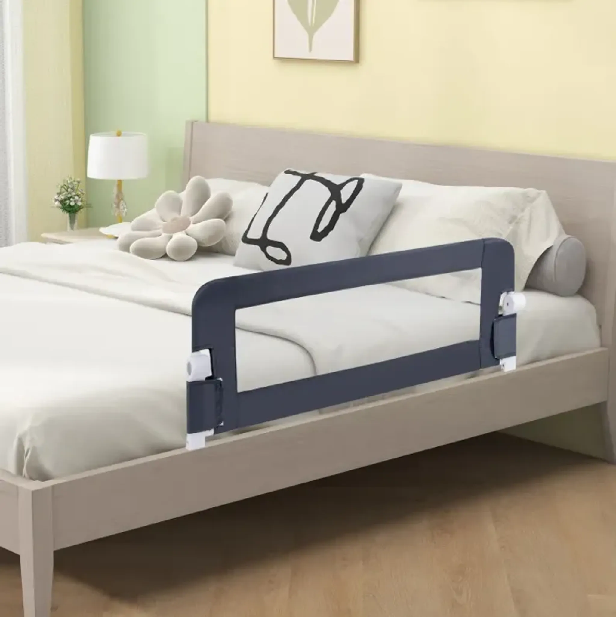 Foldable Bed Rail Swing Down Baby Bed Guard Rail Costway | Furniture.com