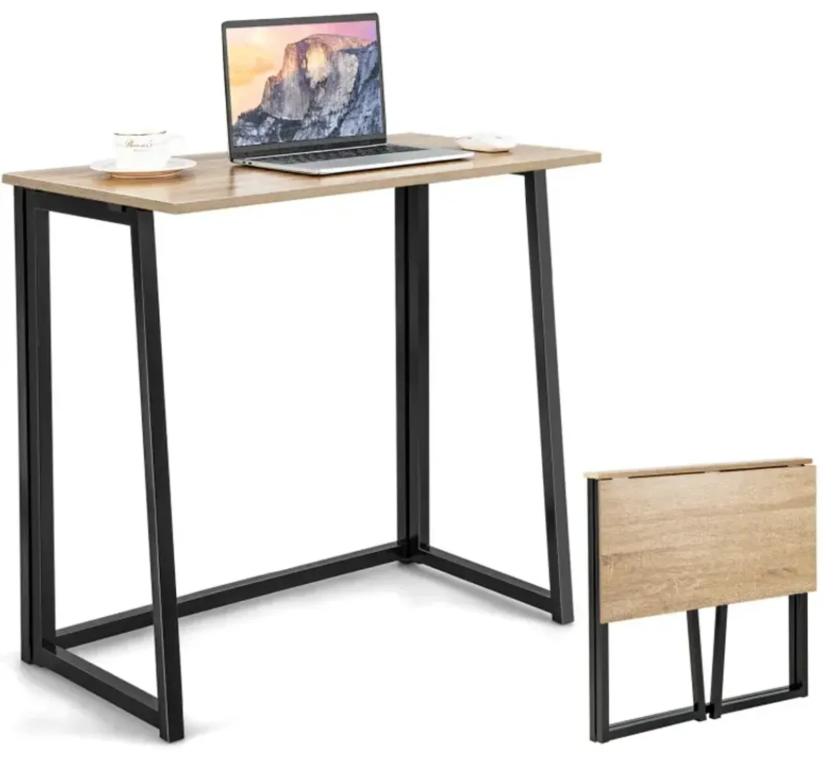 31 Inch Space-saving Folding Computer Desk for Home Office