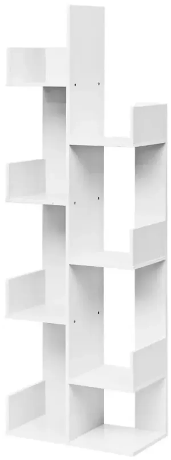 8 Shelf Wood Bookshelf with 8 Book Shelves for Home Office Decor