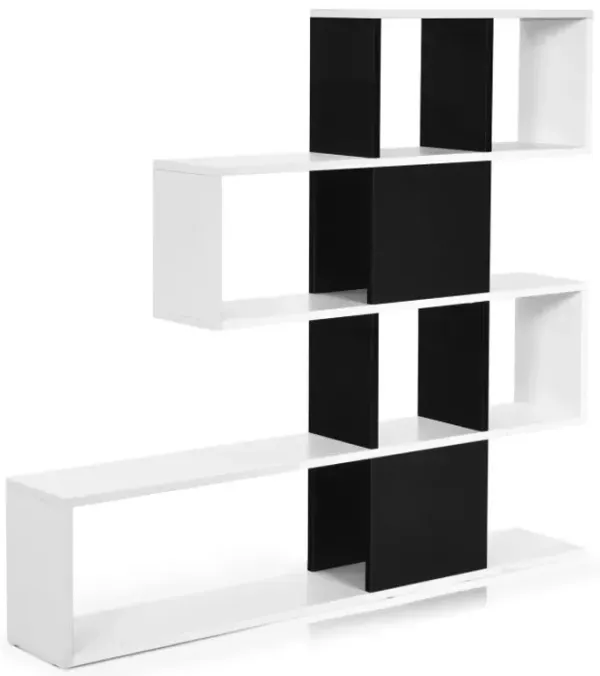 5-Tier Bookcasef Corner Ladder Bookshelf with Storage Rack