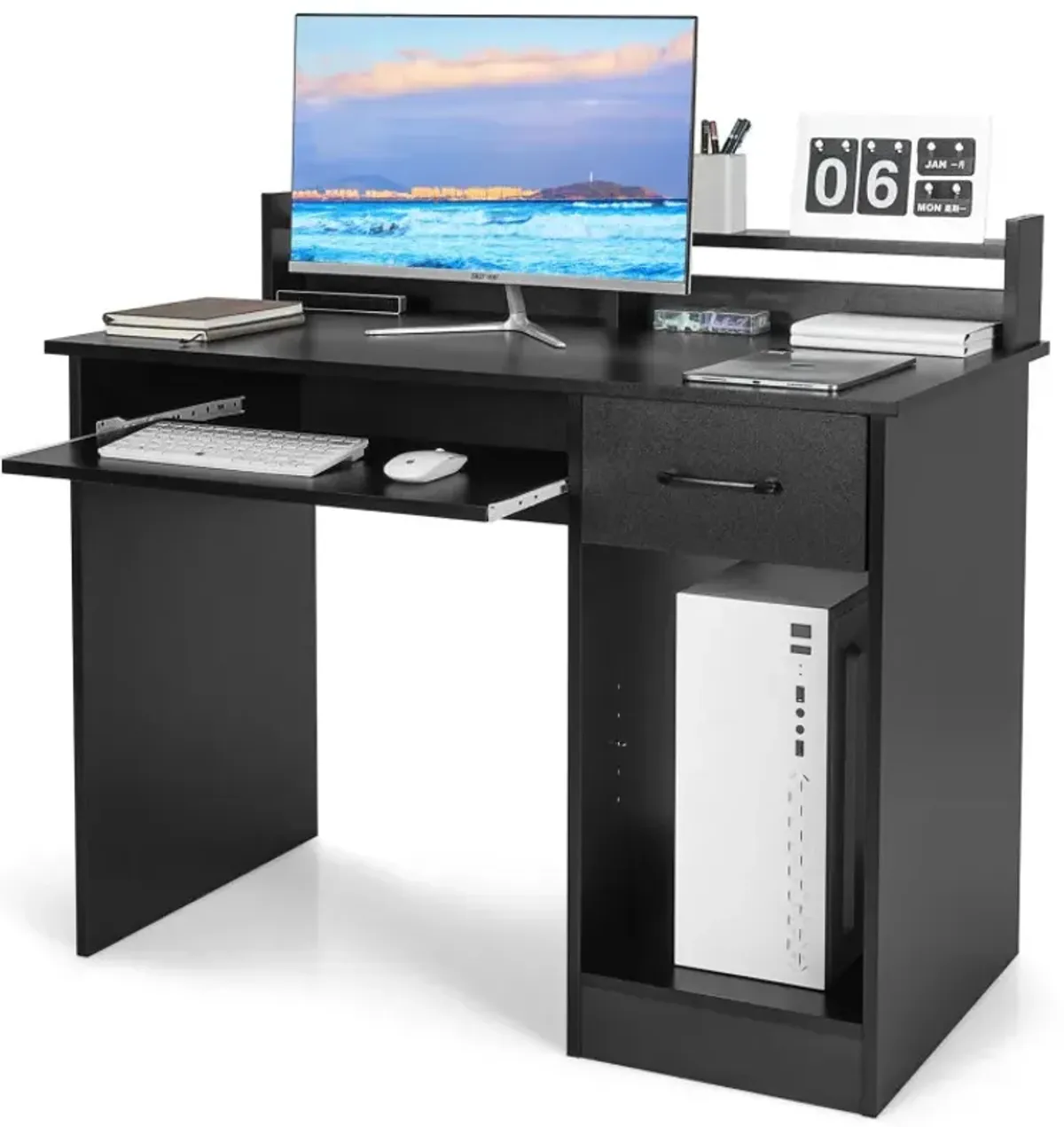 Study Laptop Table with Drawer and Keyboard Tray