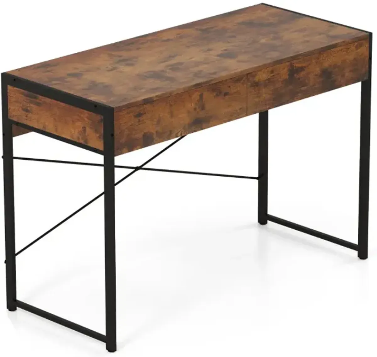 2-Drawer Home Office Desk with Steel Frame