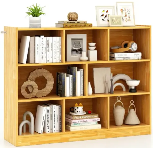 3-Tier Open Bookcase 8-Cube Floor Standing Storage Shelves