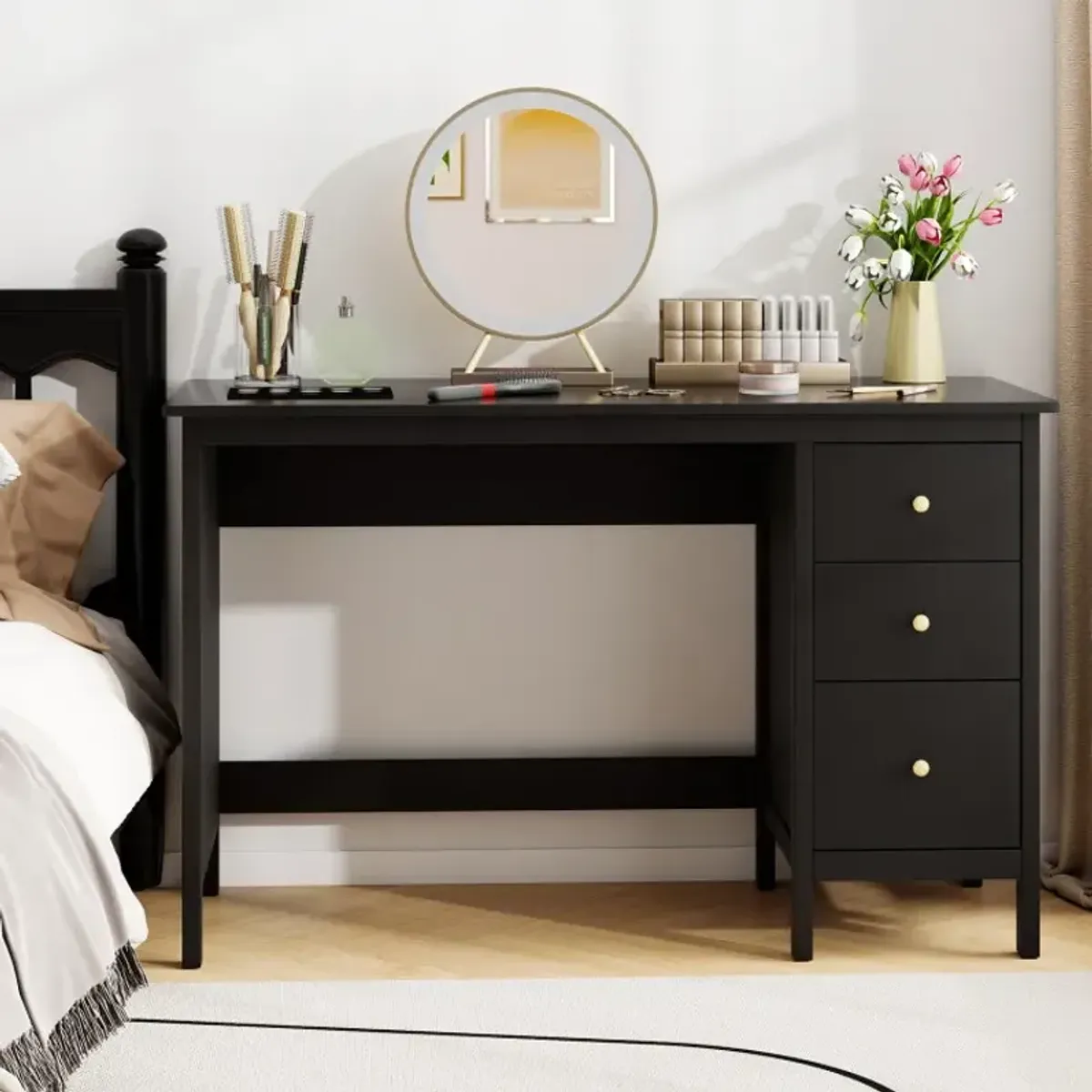 48 Inch Modern Writing Home Office Computer Desk with 3 Drawers