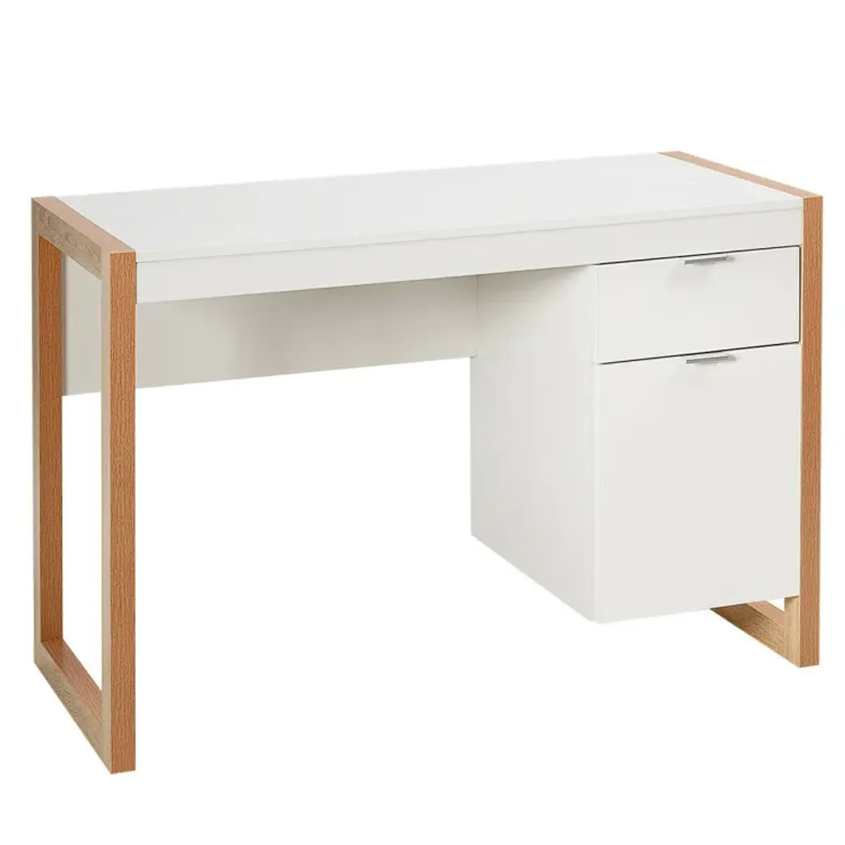 Modern Computer Desk Writing Workstation with Cabinet and Drawer