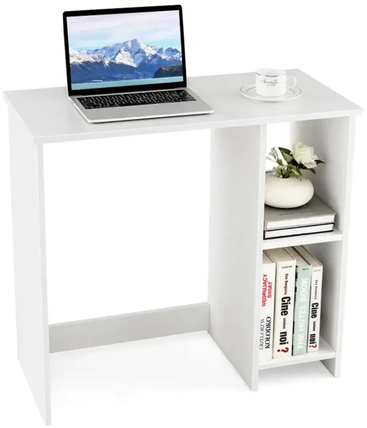 31.5 Inch  Modern Home Office Desk with 2 Compartments
