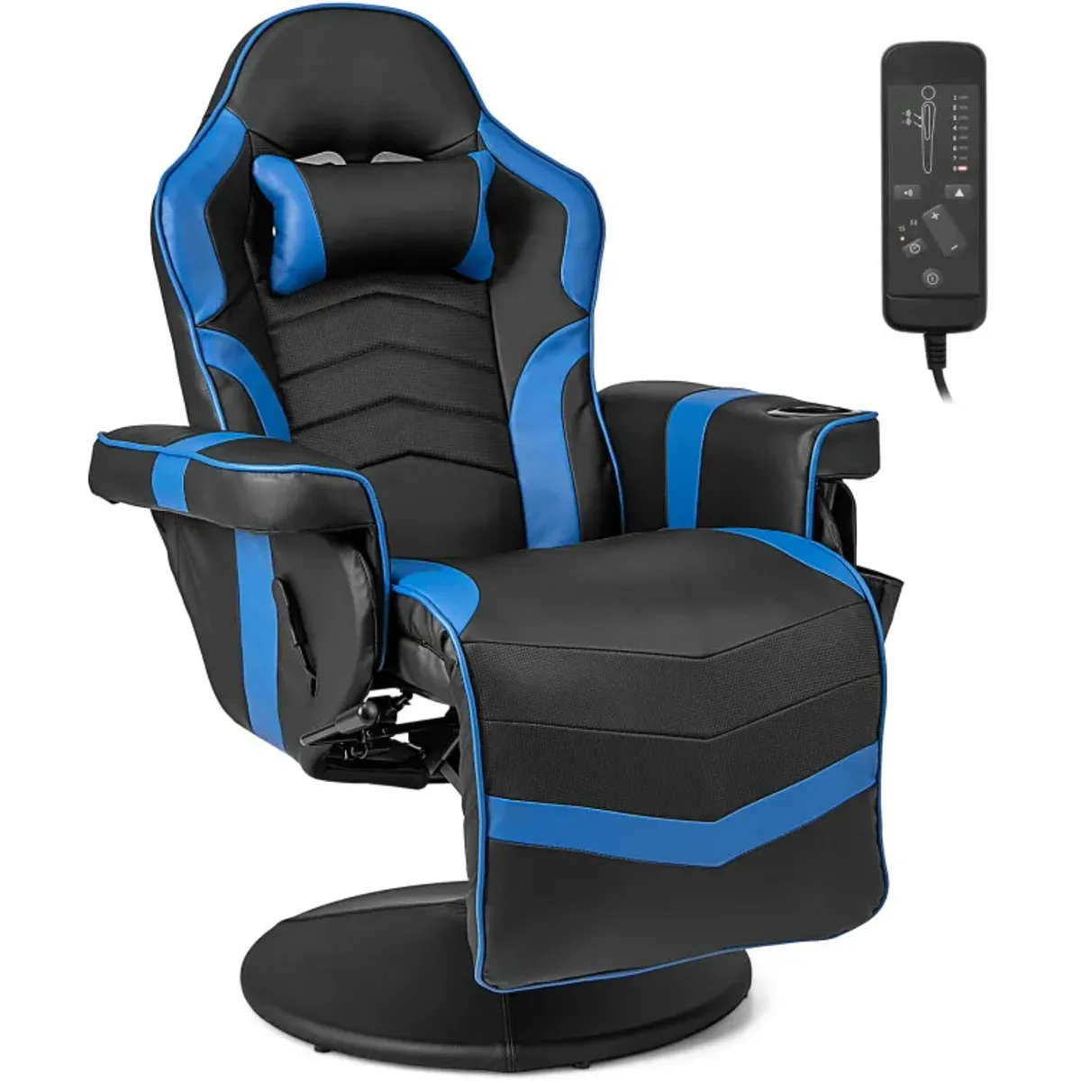 Massage Video Gaming Recliner Chair with Adjustable Height