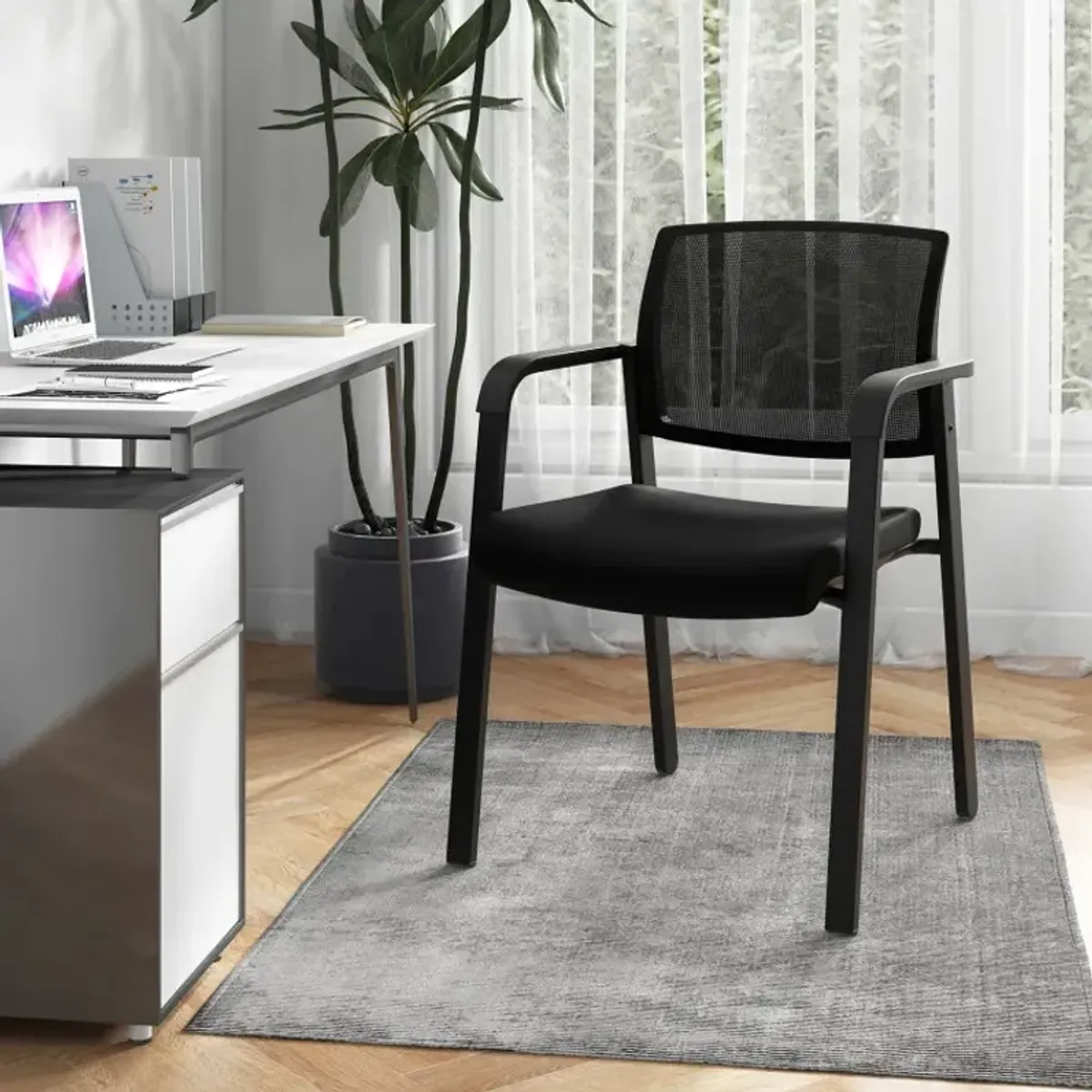 Set of 2 Stackable Reception Room Chairs with Padded Seat