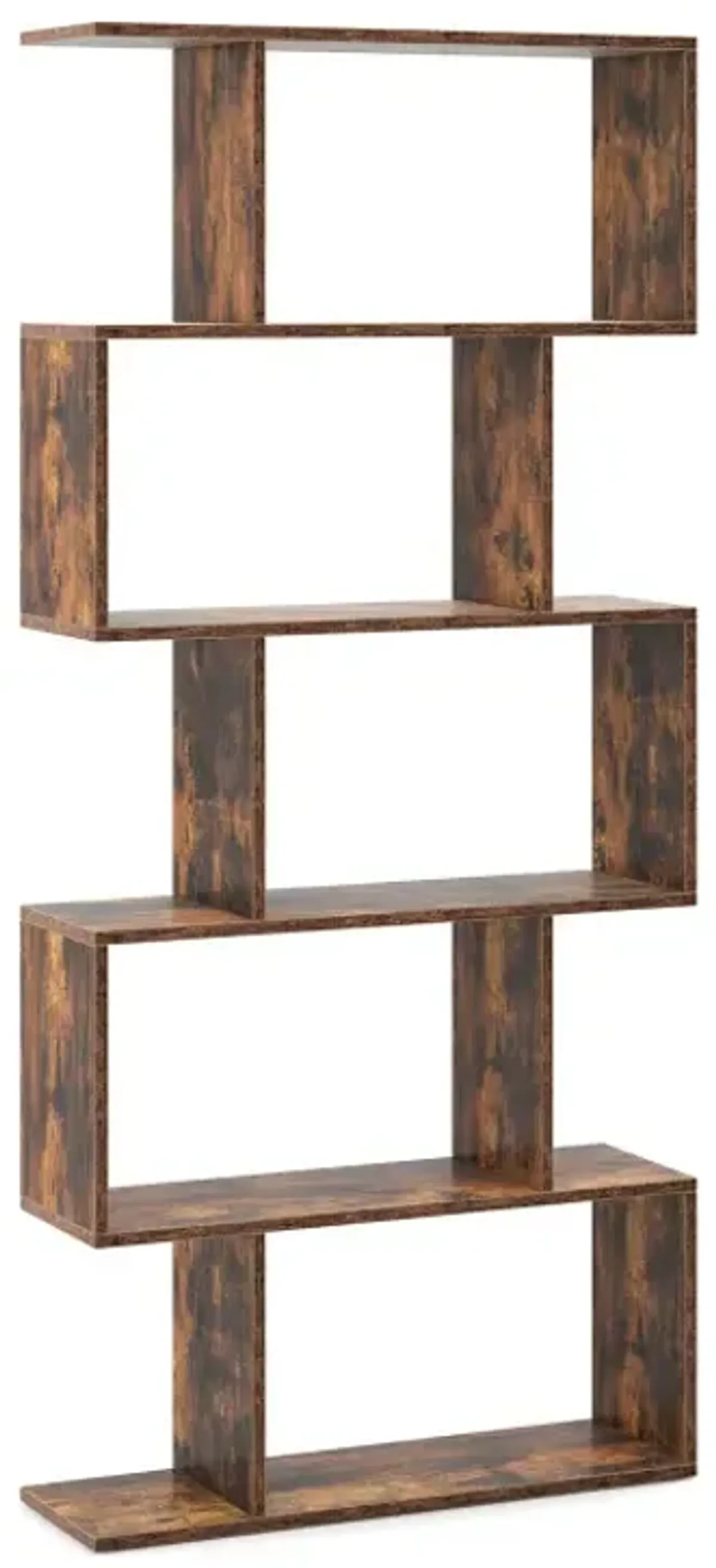 5-Tier Bookshelf with Anti-Toppling Device for Living Room Home Office