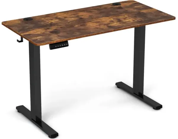 Electric Standing Desk with 3 Memory Height Settings and 2 Hanging Hooks & Cable Management