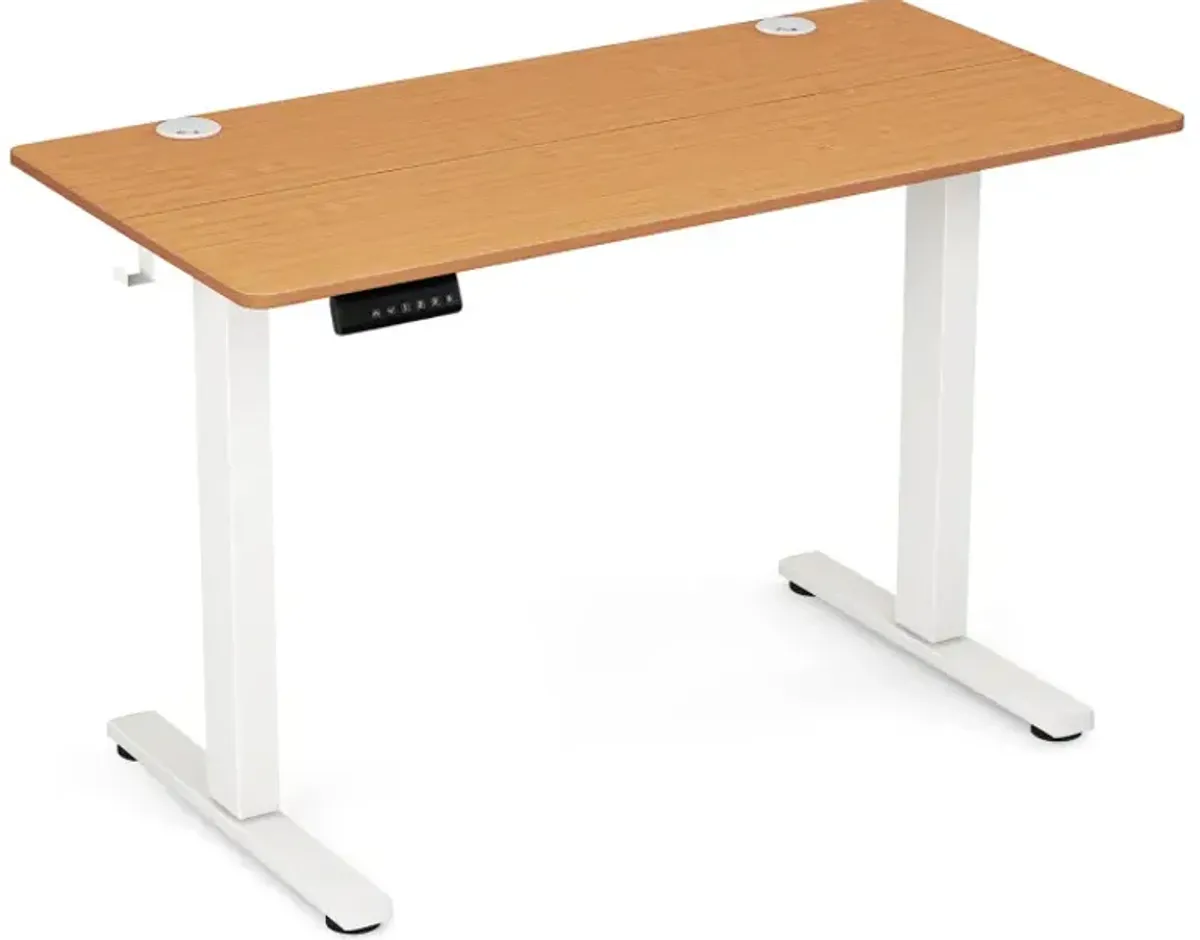 Electric Standing Desk with 3 Memory Height Settings and 2 Hanging Hooks & Cable Management