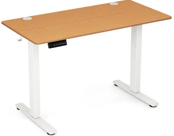 Electric Standing Desk with 3 Memory Height Settings and 2 Hanging Hooks & Cable Management