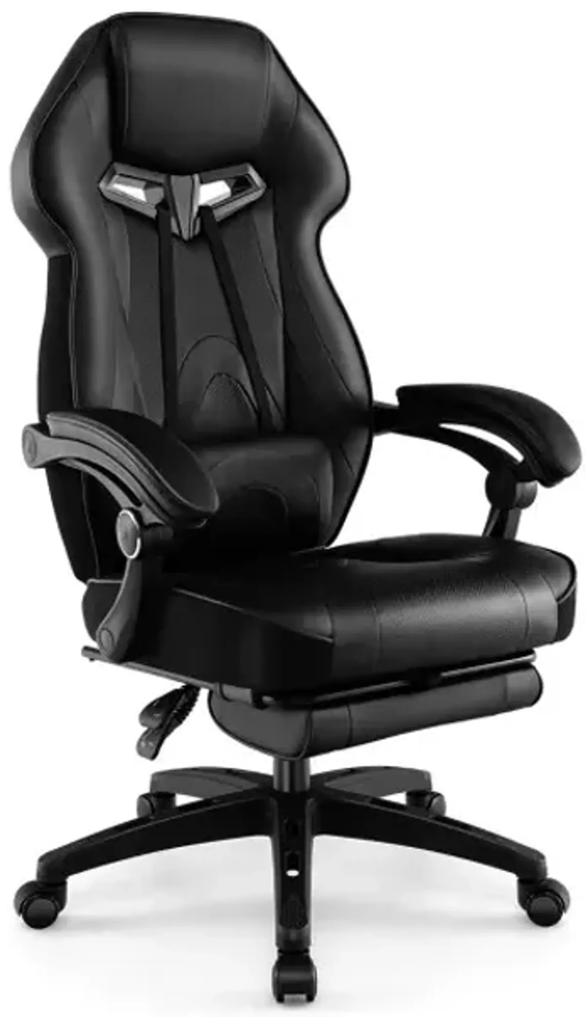 Gaming Chair Racing Style Swivel Chair with Footrest and Adjustable Lumbar Pillow