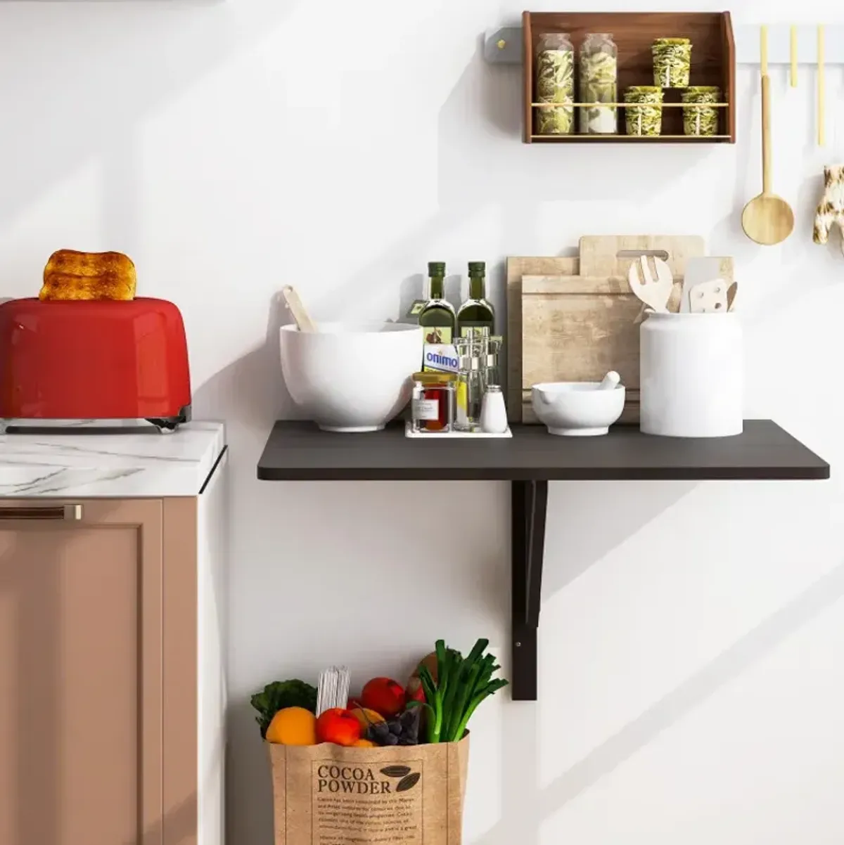 31.5 x 23.5 Inch Folding Wall Mounted Table for Small Spaces