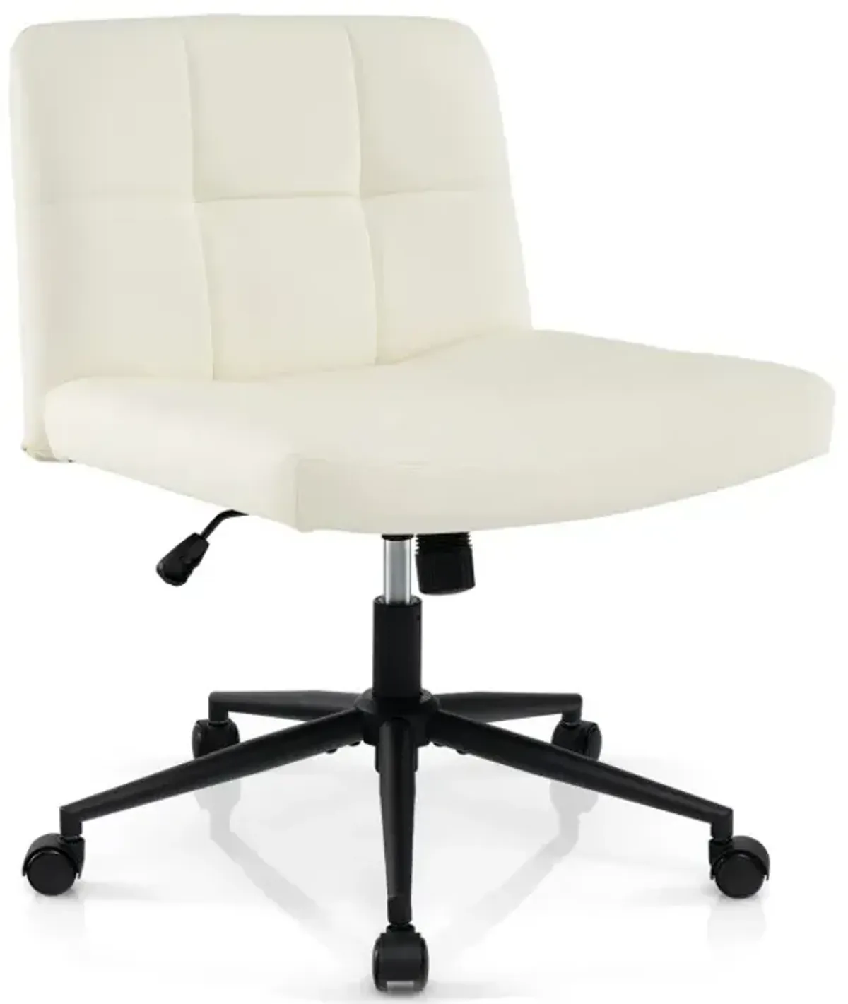 Height-adjustable Armless Desk Chair with Wheels for Home Office Make Up
