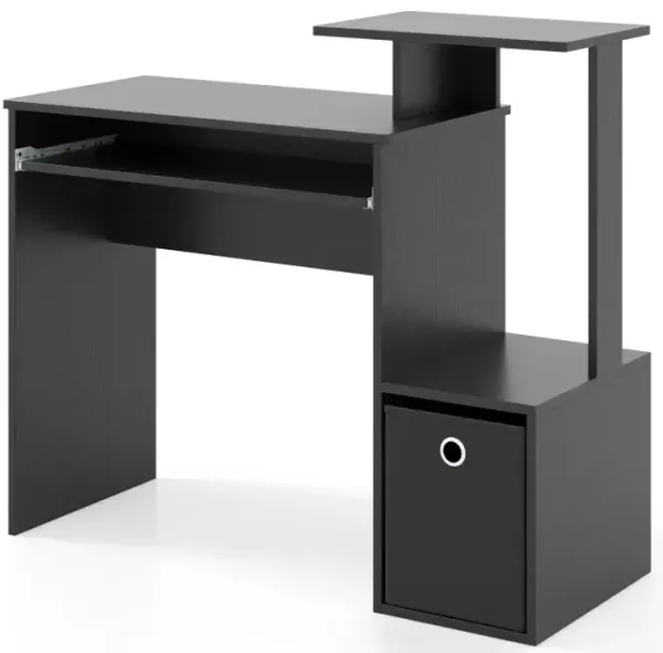 Space-saving Computer Desk with Pull-out Keyboard Tray