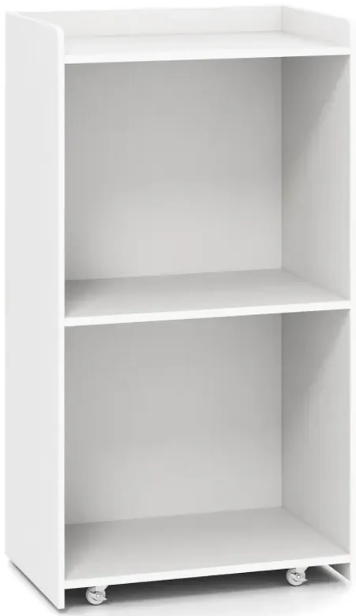 Rolling Podium Stand with 2 Shelves and Lockable Wheels