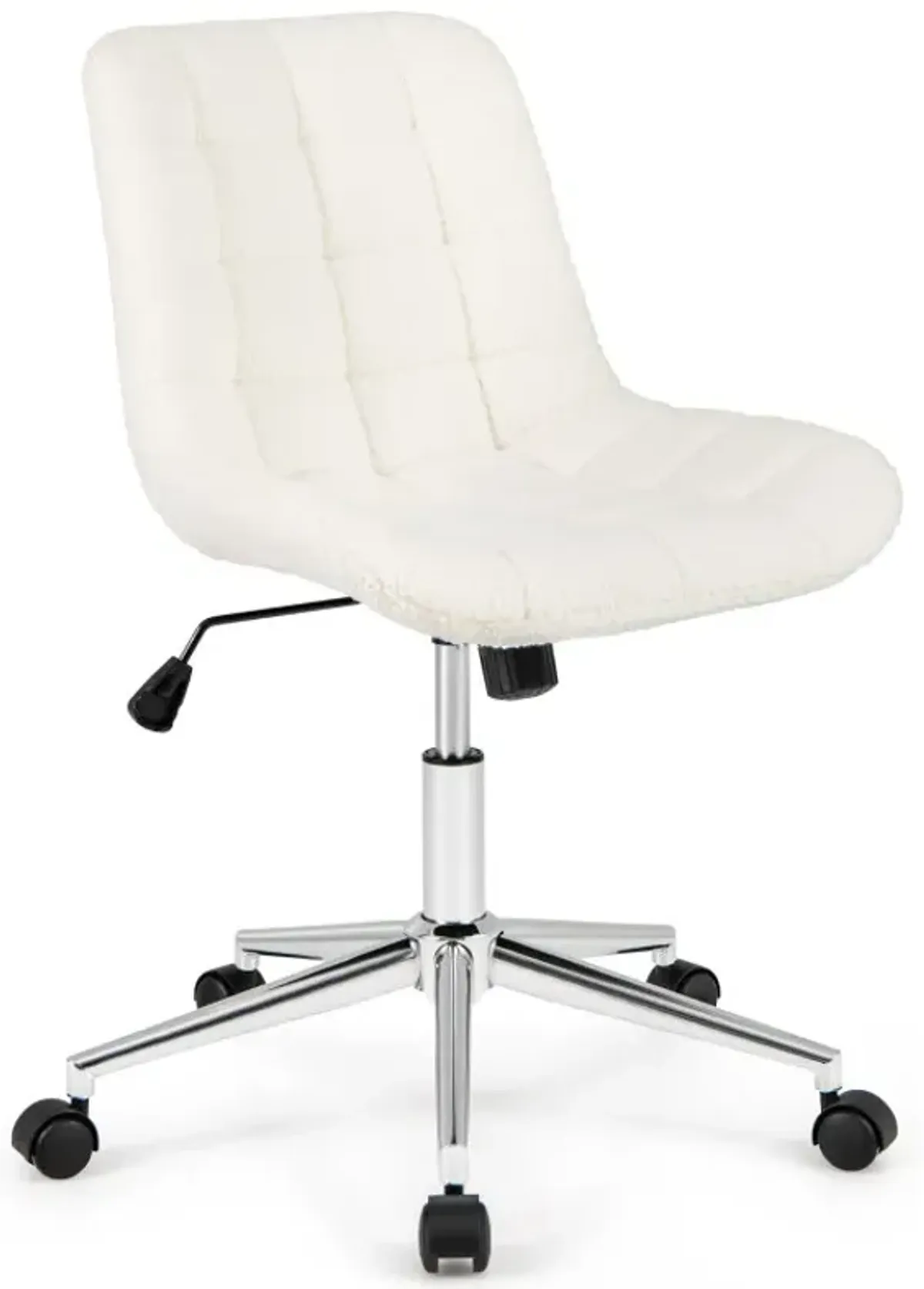 Teddy Fleece Armless Office Chair Makeup Vanity Chair