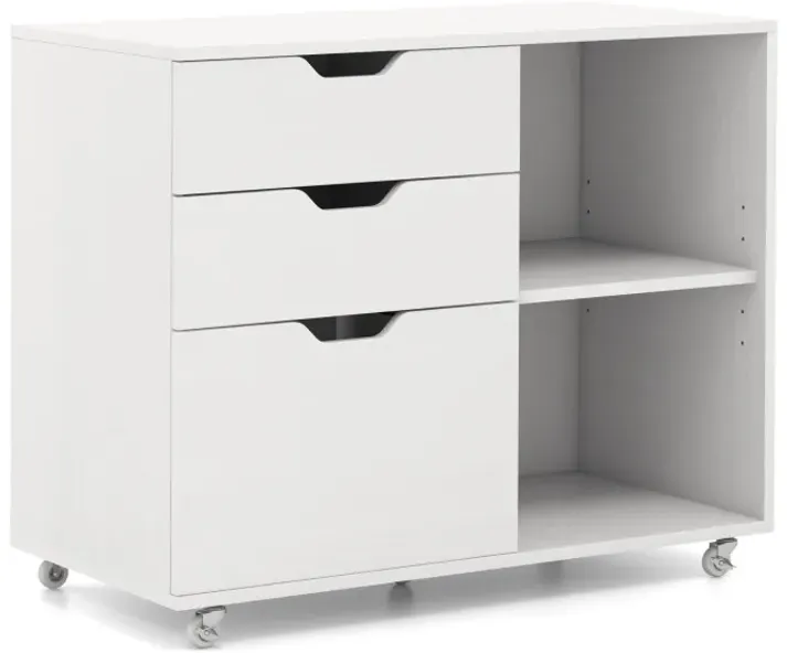 3-Drawer File Cabinet with Adjustable Shelf and Wheels for Letter