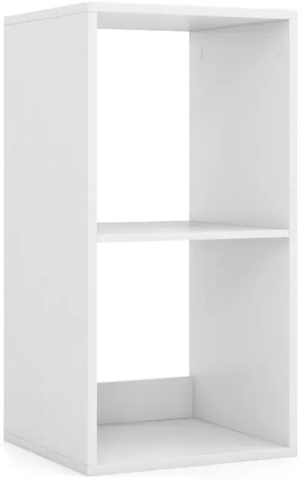 2 Cube Bookshelf with Back Guardrail for Living Room Bedroom
