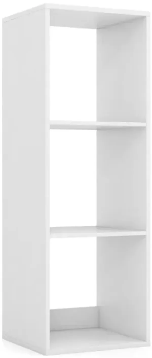 3 Cube Bookshelf with Back Guardrail for Living Room Bedroom