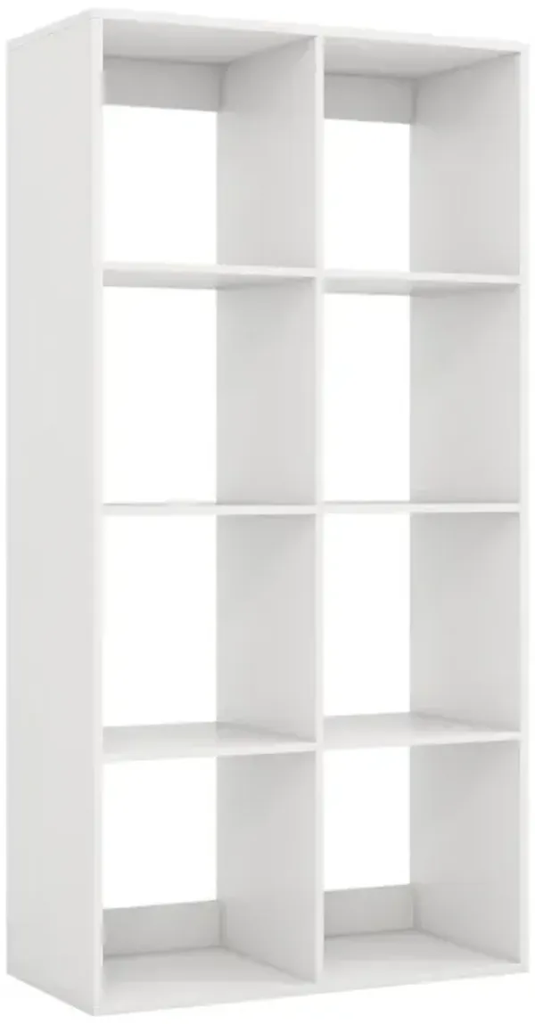8 Cube Bookshelf with Back Guardrail for Living Room Bedroom